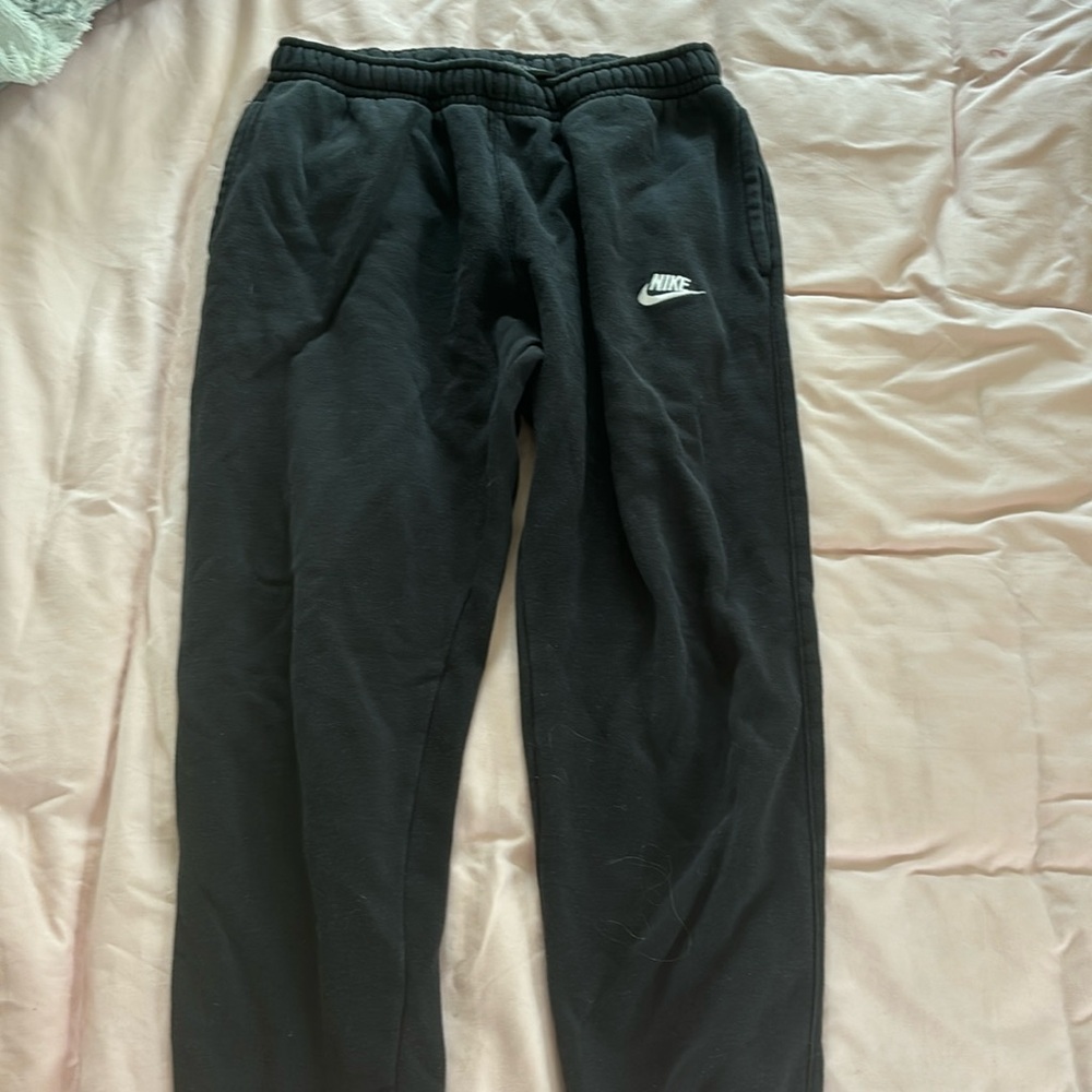 Black large kids sweatpants. Nike and worn